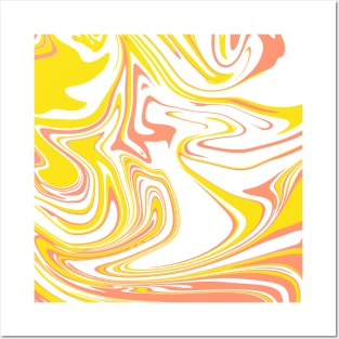 Orange and Yellow Abstract Pattern Posters and Art